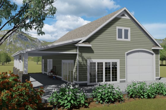 Exterior - Front Elevation 4 for Traditional House Plan #1060-81, 2 bath