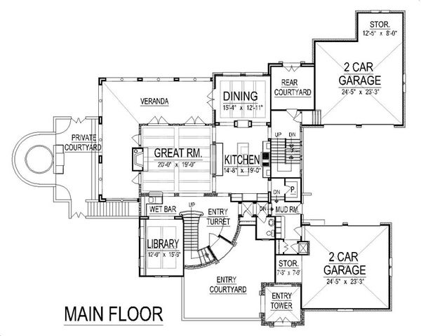 European Floor Plan - Main Floor Plan #458-8