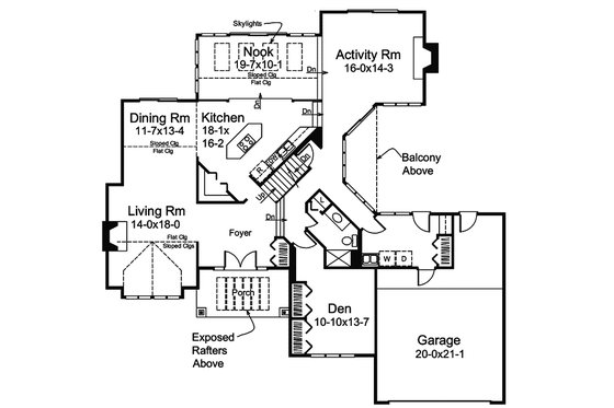 Floor Plan - Main Floor for Contemporary House Plan #57-700 - 4 bed, 3 bath