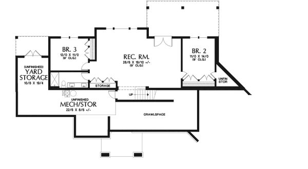 Home Plan - Craftsman Floor Plan - Lower Floor Plan #48-942