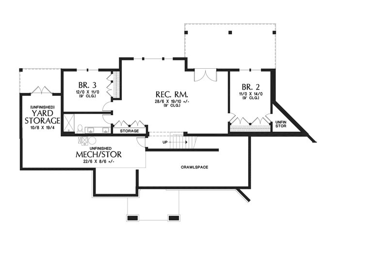 Home Plan - Floor Plan - Lower Floor for Craftsman House Plan #48-942 - 4 bed, 3 bath