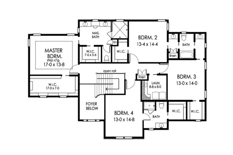 House Plan Design - Floor Plan - Upper Floor for Colonial House Plan #1010-217 - 5 bed, 4 bath