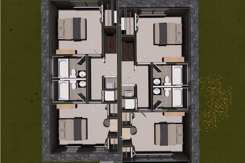 Home Plan - Floor Plan - Upper Floor 1 for Cottage House Plan #513-2251 - 4 bed, 5 bath