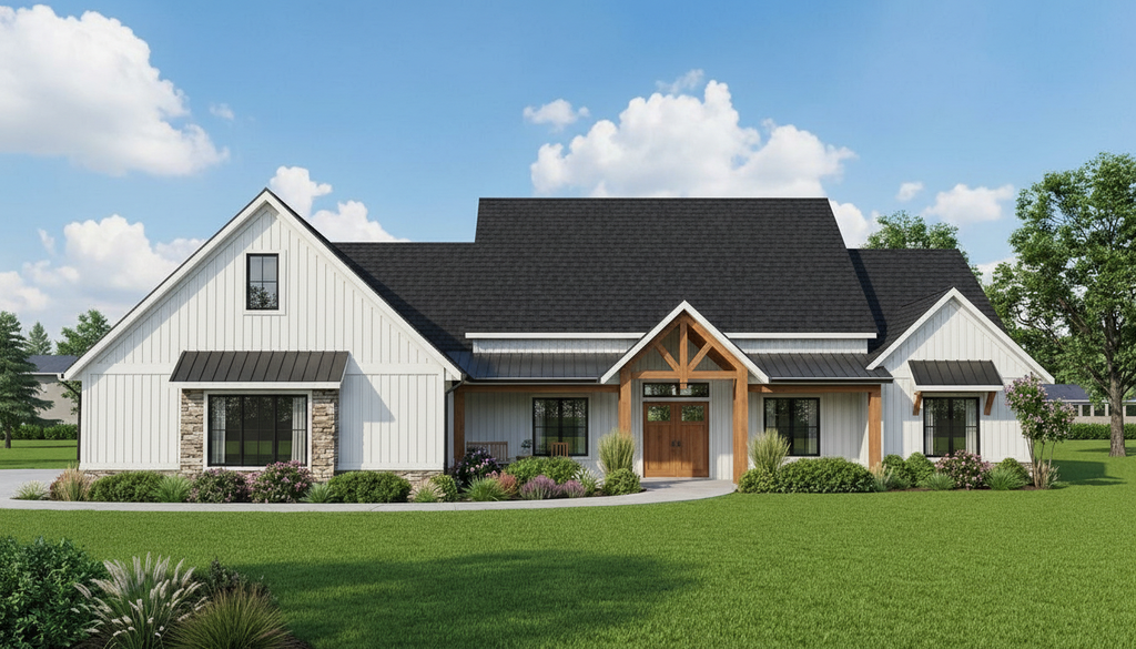 Exterior - Front Elevation 2 for Farmhouse House Plan #1064-141 - 4 bed, 2.5 bath