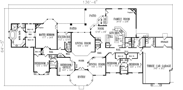 Architectural House Design - Mediterranean Floor Plan - Main Floor Plan #1-913