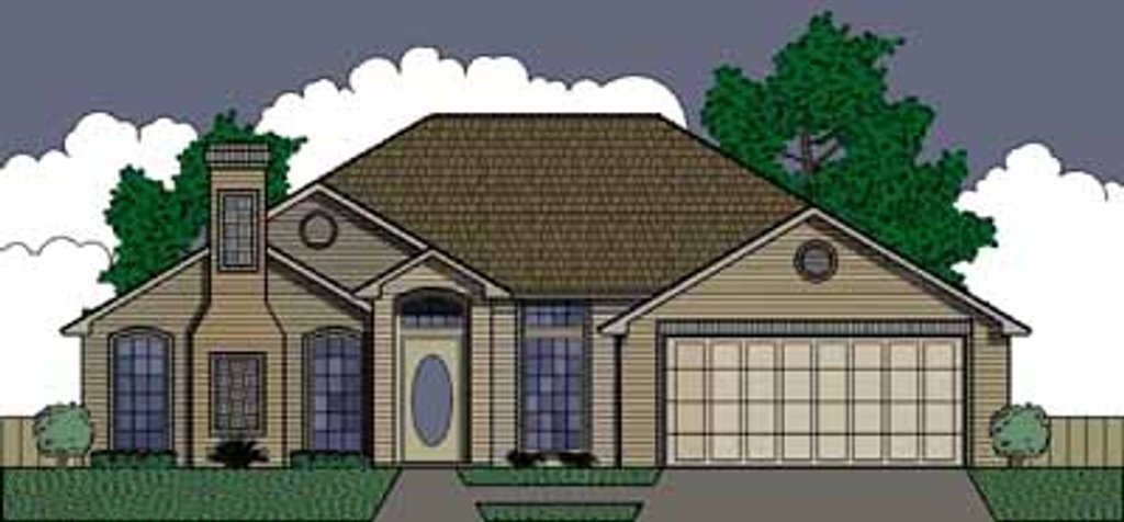 Exterior - Front Elevation 2 for Traditional House Plan #65-129 - 3 bed, 2 bath