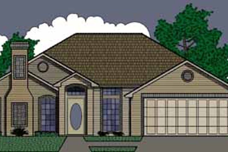 Exterior - Front Elevation 2 for Traditional House Plan #65-129 - 3 bed, 2 bath