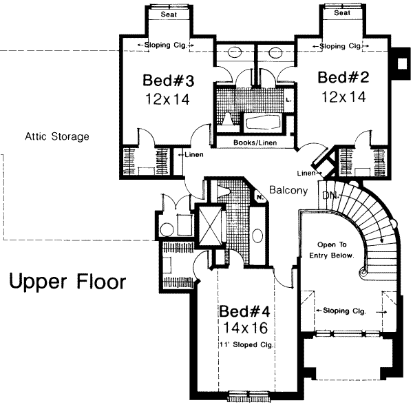 European Floor Plan - Upper Floor Plan #310-196