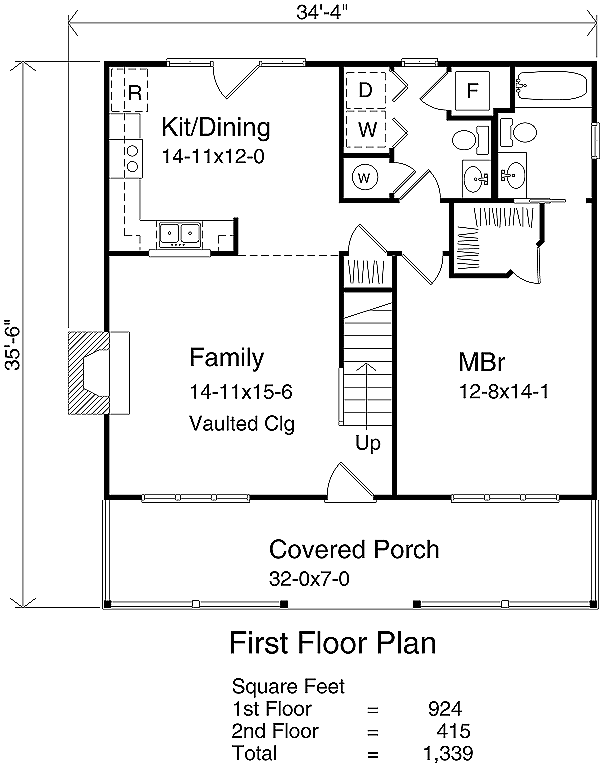House Plan Design - Cottage Floor Plan - Main Floor Plan #22-218