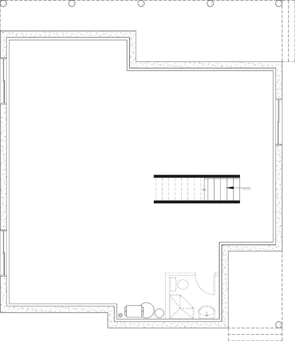 House Design - Floor Plan - Lower Floor for Cabin House Plan #23-2879 - 3 bed, 2.5 bath
