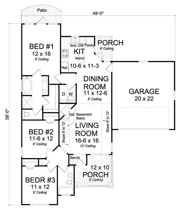 Floor Plan - Main Floor Plan #513-2073