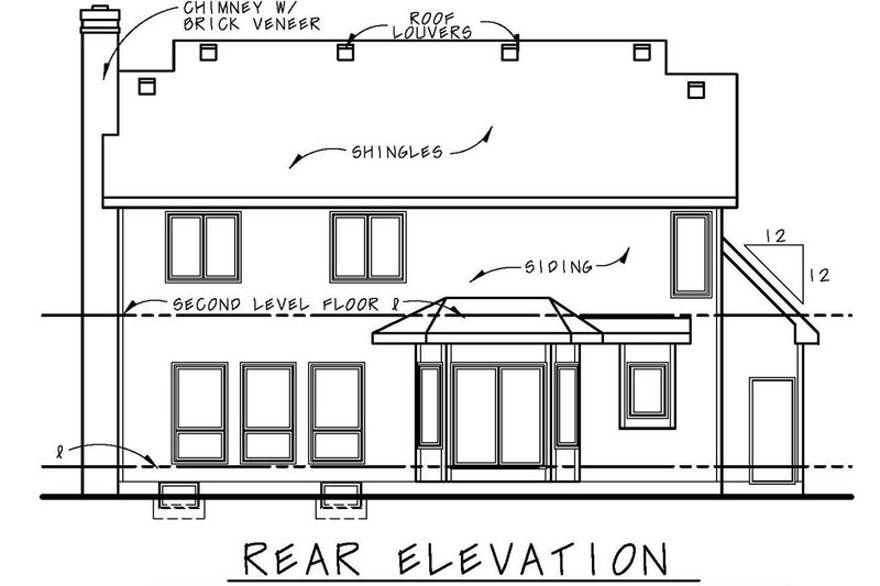 Home Plan - Exterior - Rear Elevation for Craftsman House Plan #20-2191 - 4 bed, 2.5 bath