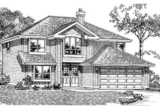 Exterior - Front Elevation for Traditional House Plan #47-359 - 3 bed, 2 bath