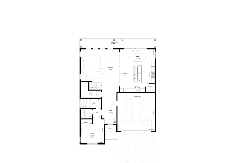 Home Plan - Floor Plan - Main Floor for Modern House Plan #1129-23 - 4 bed, 3 bath