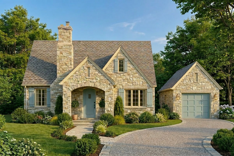 House Blueprint - Exterior - Front Elevation 4 for Bungalow House Plan #923-481 - 2 bed, 2.5 bath