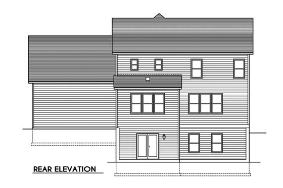 Exterior - Rear Elevation for Traditional House Plan #1010-240 - 3 bed, 2.5 bath