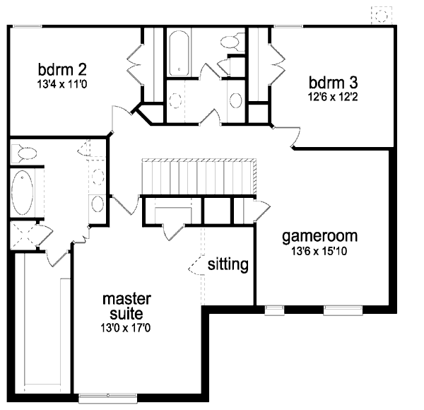 House Plan Design - Traditional Floor Plan - Upper Floor Plan #84-360
