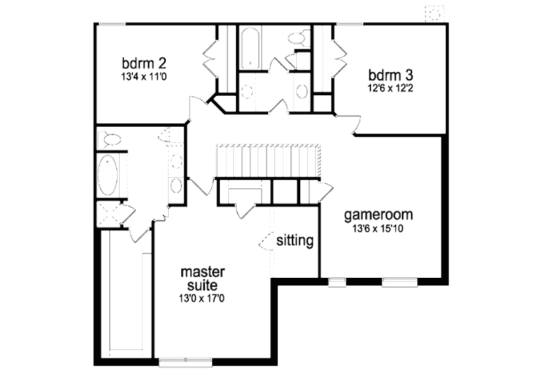 Home Plan - Floor Plan - Upper Floor for Traditional House Plan #84-360 - 3 bed, 2.5 bath