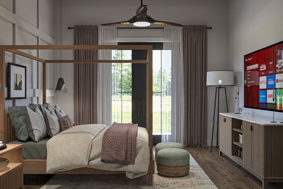 Interior - Master Bedroom for Barndominium House Plan #455-254 - 2 bed, 2 bath