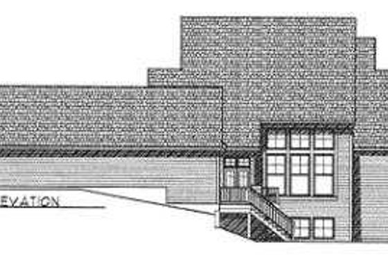 Exterior - Rear Elevation for Traditional House Plan #70-487 - 3 bed, 2.5 bath