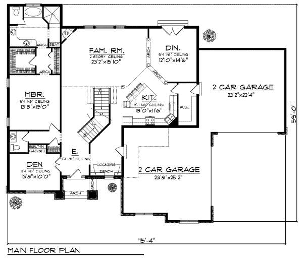 Traditional Floor Plan - Main Floor Plan #70-954