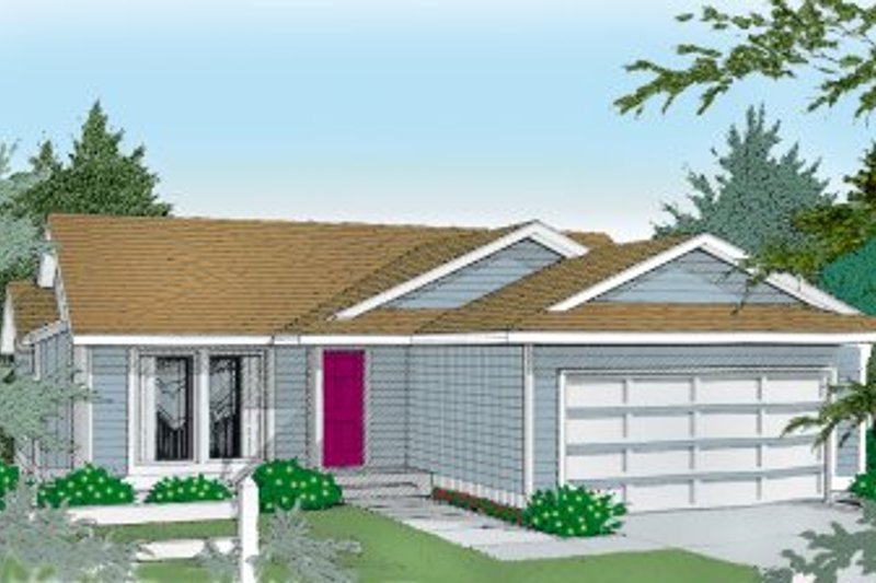 House Blueprint - Traditional Exterior - Front Elevation Plan #100-105
