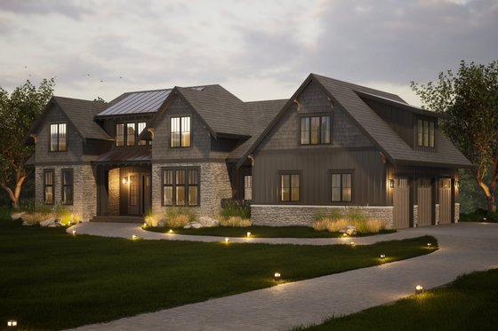 Exterior - Front Elevation 3 for Craftsman House Plan #1086-17 - 4 bed, 3.5 bath