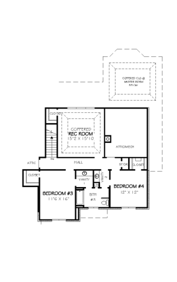 European Floor Plan - Upper Floor Plan #424-354
