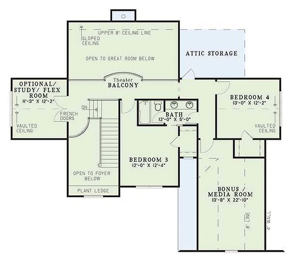 House Plan Design - Craftsman Floor Plan - Upper Floor Plan #17-2135