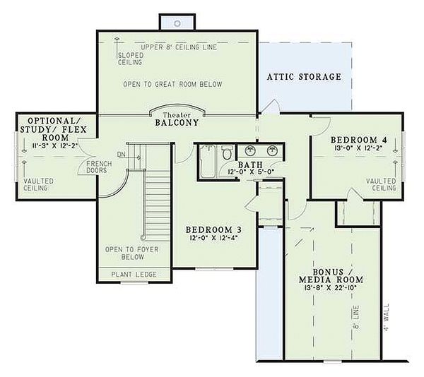 Home Plan - Craftsman Floor Plan - Upper Floor Plan #17-2135