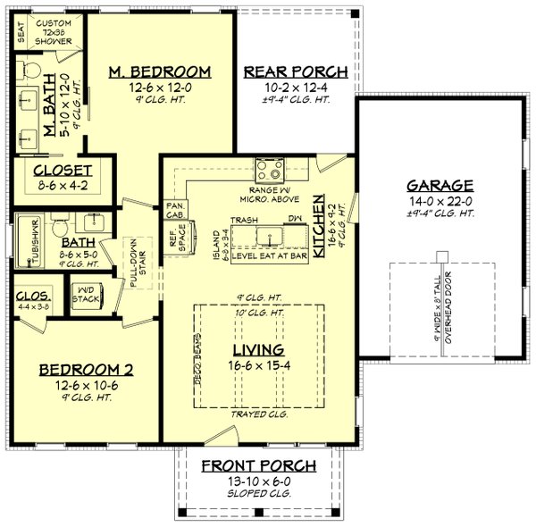 House Plan Design - Farmhouse Floor Plan - Main Floor Plan #430-343