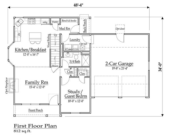 Farmhouse Floor Plan - Main Floor Plan #459-5