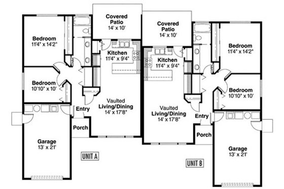 Floor Plan - Main Floor House Plan #124-806 - 4 bed, 2 bath