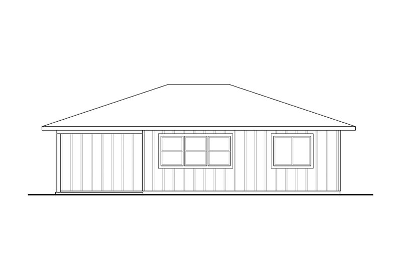 House Plan Design - Exterior - Rear Elevation for Traditional House Plan #124-1343 - 2 bed, 2 bath