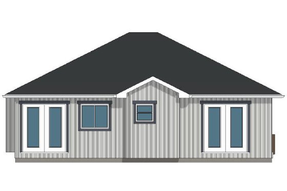 Exterior - Rear Elevation for Farmhouse House Plan #126-253 - 3 bed, 3 bath