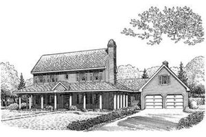 Country Exterior - Front Elevation Plan #410-203