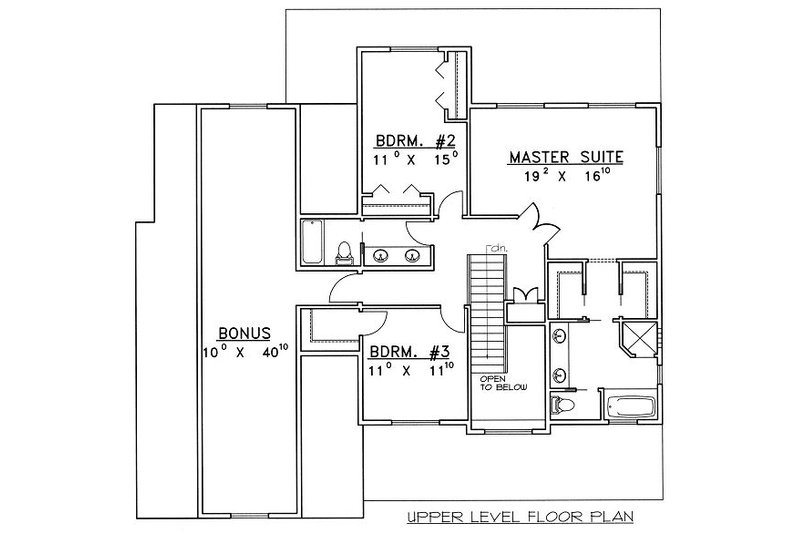 Architectural House Design - Floor Plan - Upper Floor for Bungalow House Plan #117-540 - 3 bed, 3.5 bath