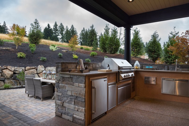 House Plan Design - Outdoor Kitchen - 4900 square foot Colonial home