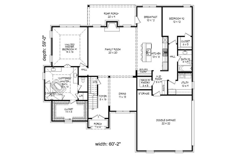 Dream House Plan - Floor Plan - Main Floor for Country House Plan #932-277 - 4 bed, 3 bath