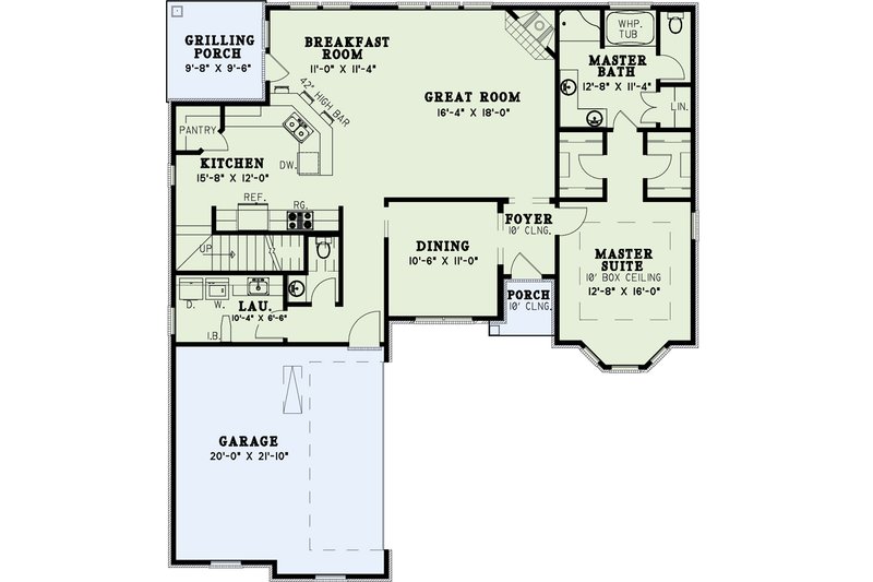 Dream House Plan - Floor Plan - Main Floor for European House Plan #17-2046 - 4 bed, 2.5 bath