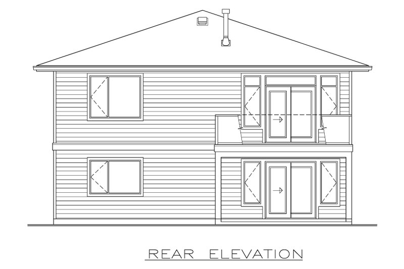 Dream House Plan - Exterior - Rear Elevation for Contemporary House Plan #1100-44 - 3 bed, 2 bath