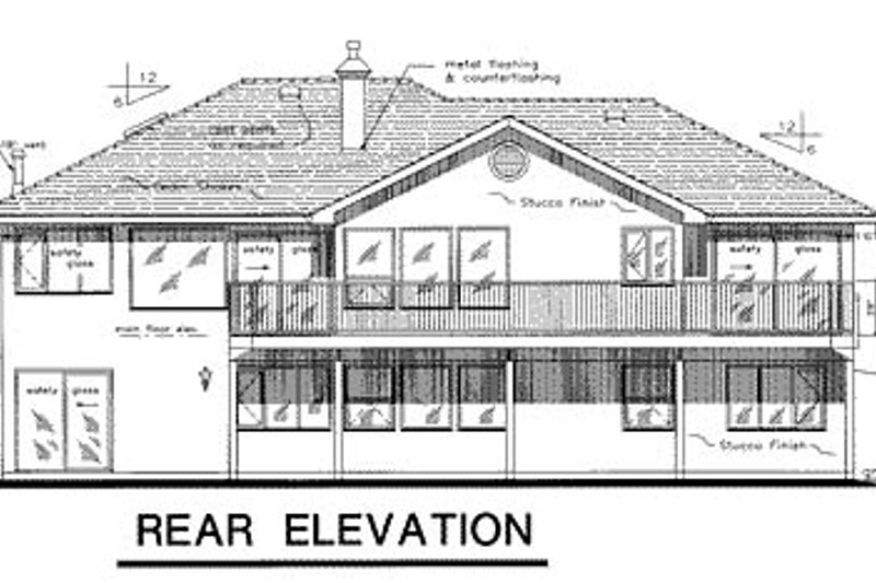House Plan Design - Exterior - Rear Elevation for Ranch House Plan #18-159 - 2 bed, 2 bath