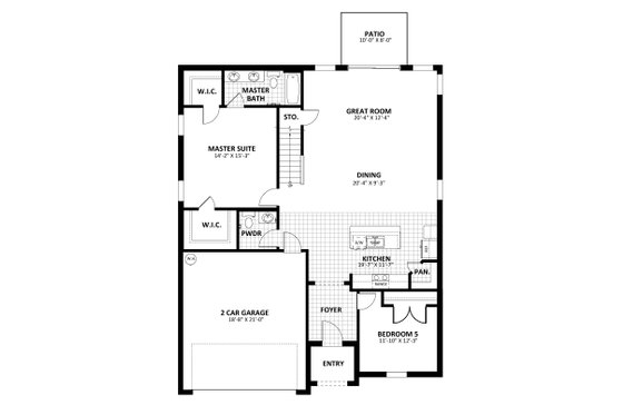Floor Plan - Main Floor for Traditional House Plan #1058-258 - 5 bed, 3.5 bath