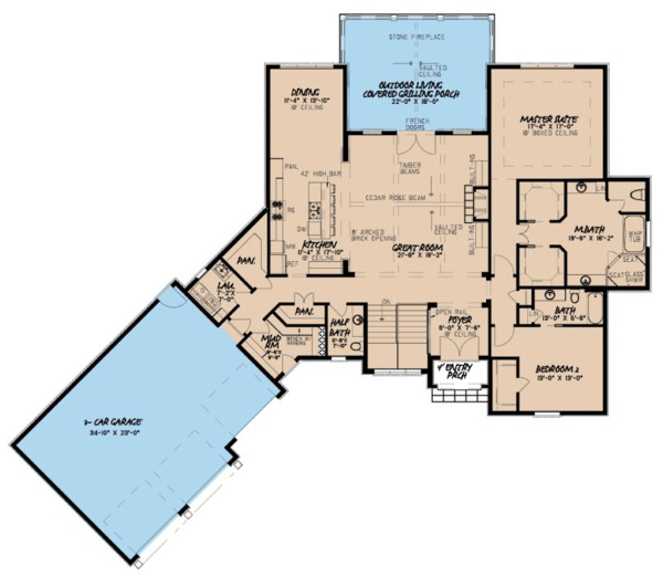 Home Plan - European Floor Plan - Main Floor Plan #923-85