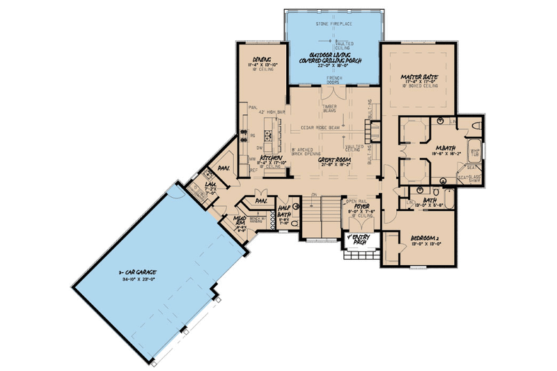 Dream House Plan - Floor Plan - Main Floor for European House Plan #923-85 - 3 bed, 3.5 bath