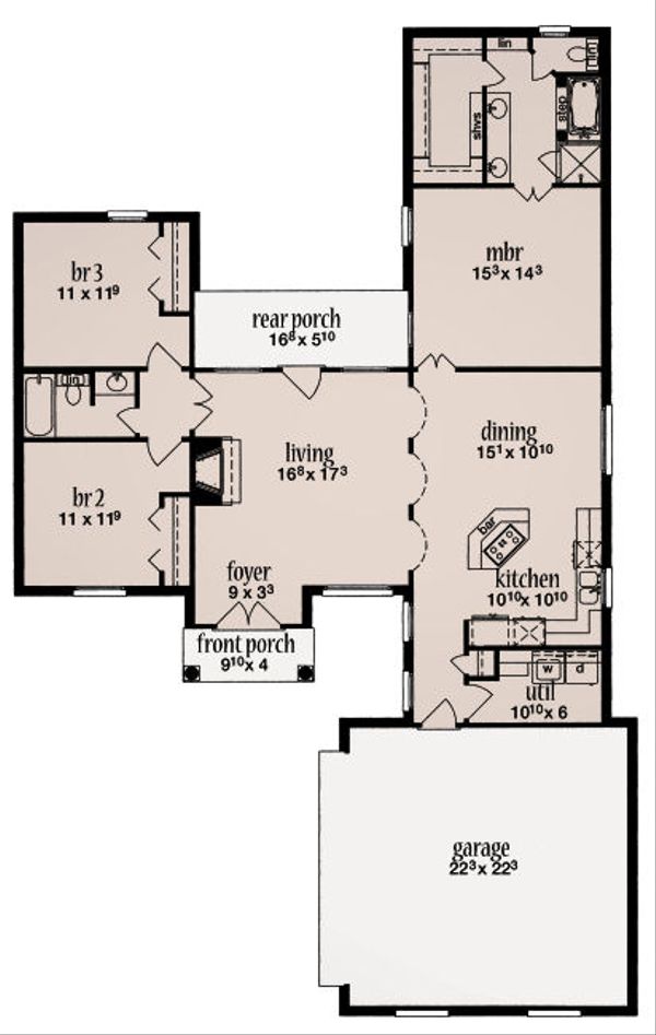 House Plan Design - European Floor Plan - Main Floor Plan #36-479
