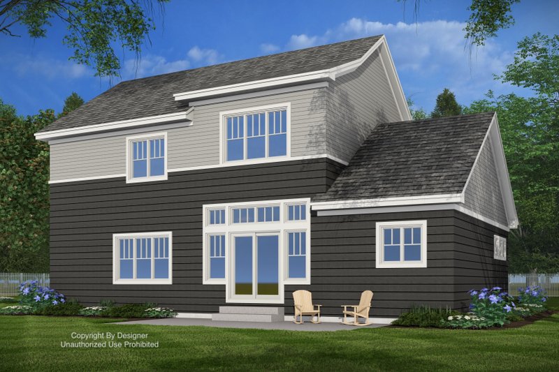 House Blueprint - Exterior - Rear Elevation 1 for Bungalow House Plan #51-1423 - 4 bed, 3.5 bath