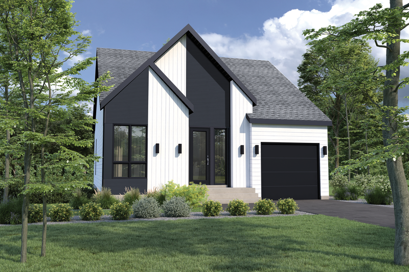 House Blueprint - Modern Exterior - Front Elevation Plan #25-5036