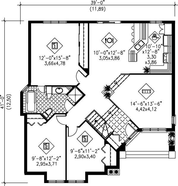 Contemporary Floor Plan - Main Floor Plan #25-1078