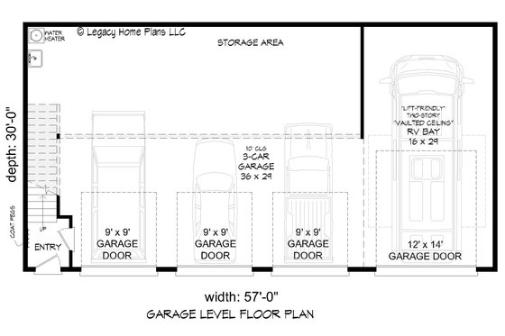 Floor Plan - Main Floor for Modern House Plan #932-754 - 3 bed, 1 bath